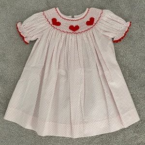 Sweet smocked Valentine / heart dress